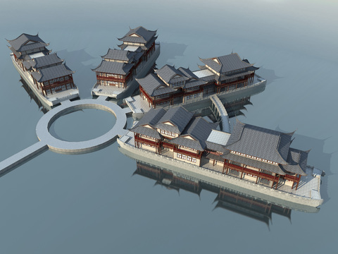 Aerial View Planning of Chinese Boat Shop