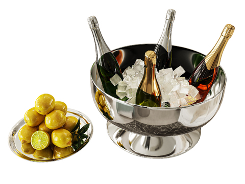 Fruit plate wine champagne