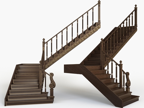 European-style Affordable Luxury Style Wooden Stairs Free