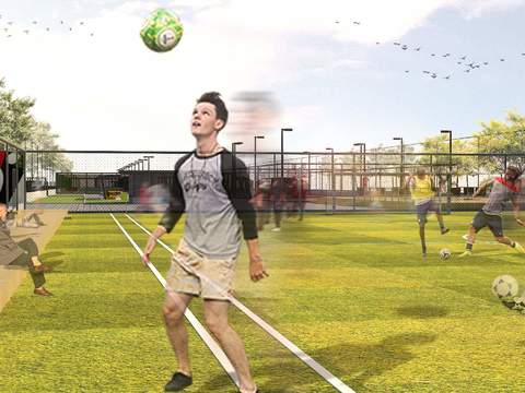 modern outdoor playground football field psd