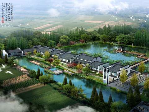 new chinese residential building appearance bird's eye view psd