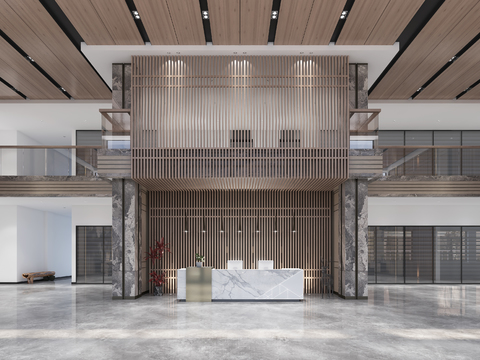 New Chinese Office Building Lobby Front Desk