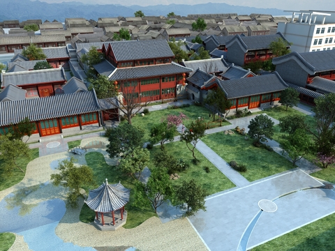 Aerial View of Chinese Ancient Architecture