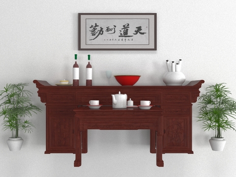 New Chinese solid wood tea table and chair free