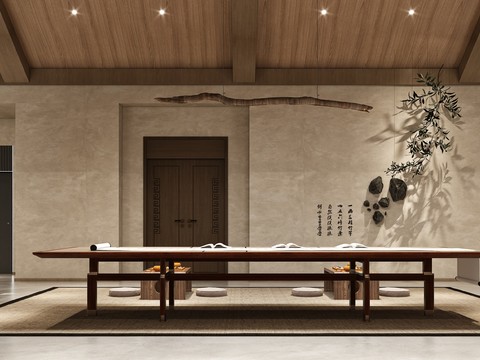 New Chinese-style Underground Billiards Room Study Leisure Area