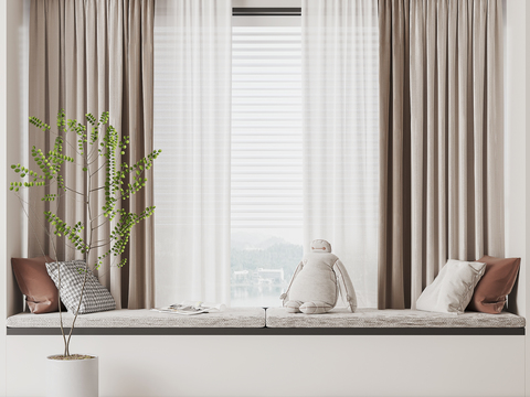 Modern Bay Window Curtain