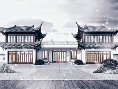 Appearance of Chinese ancient pavilions