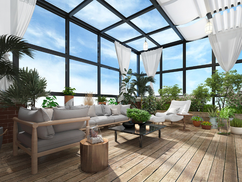 Leisure balcony sun room