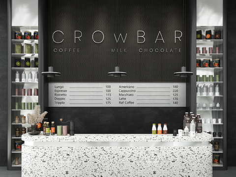 Modern coffee shop bar counter