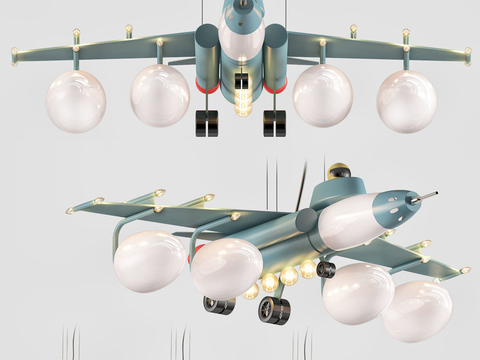 Nordic children's airplane chandelier