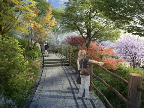 modern forest park garden psd