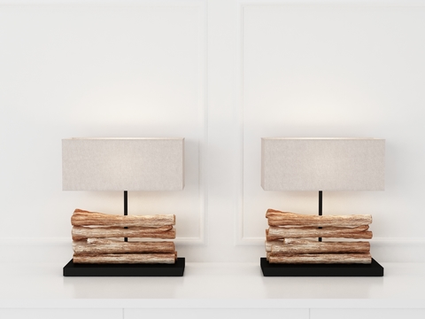 Natural Wind Log Simple Table Lamp