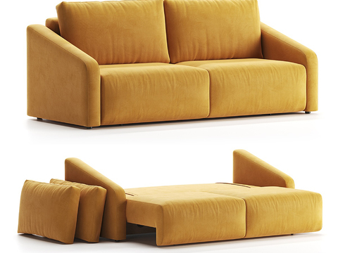 Yellow sofa bed double sofa