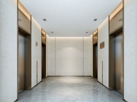 Modern Hotel Elevator Hall