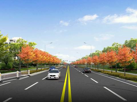 highway landscape autumn psd