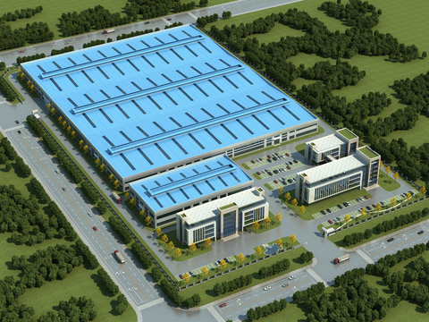 Bird's-eye view planning of modern plant area