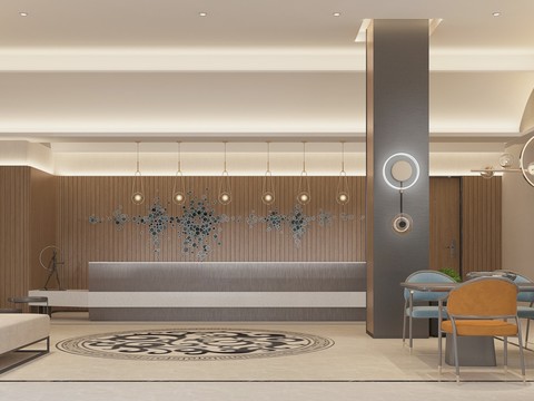 Modern Hotel Lobby Front Desk