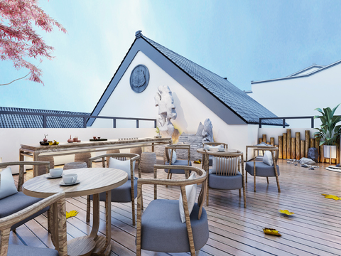 New Chinese Roof Terrace