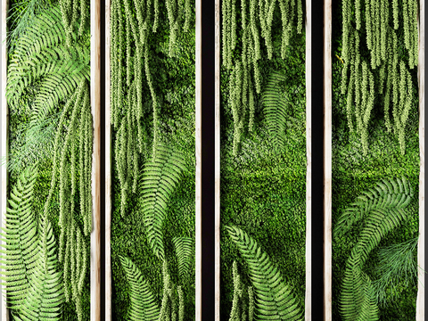 Modern moss green plant wall