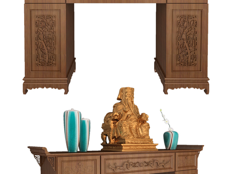 Chinese solid wood shrine