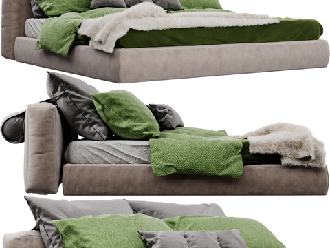 Cassina fabric double bed