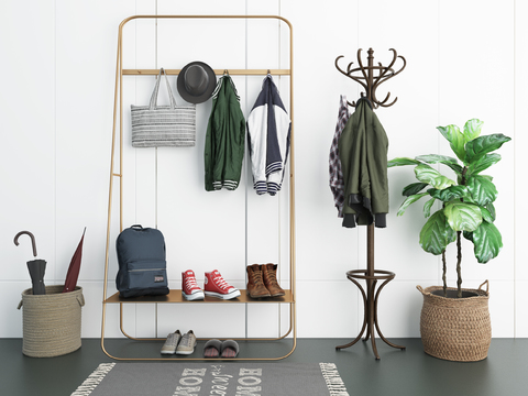 Modern Clothes Shoe Bag Coat Rack