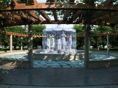 New Chinese-style Ring Corridor Vine Fountain