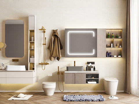 Modern Bathroom Cabinet Toilet Shower