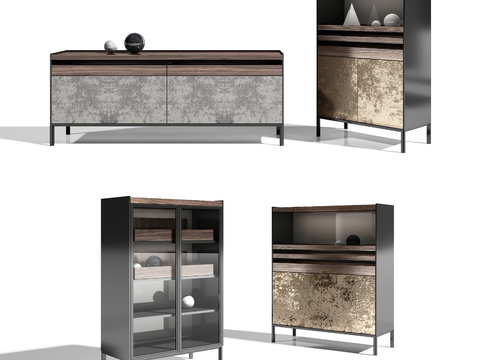 Molteni & C Modern Side Cabinet TV Cabinet Combination