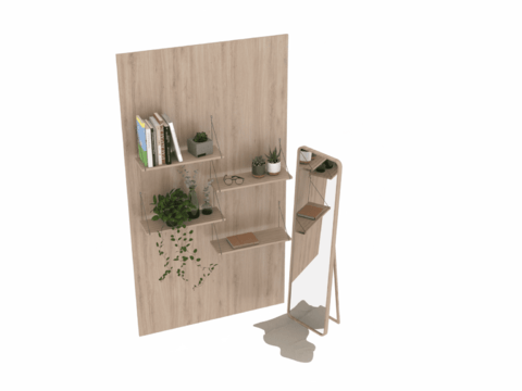 Nordic Simple Solid Wood Wall-Hanging Bookshelf Free