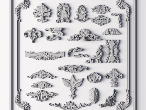 European-style gypsum carving