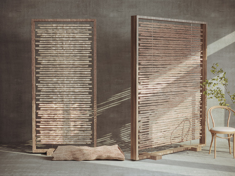 Quiet wind bamboo screen partition