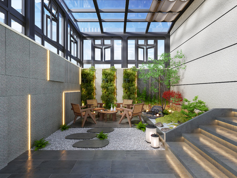 New Chinese Courtyard Garden Sun Room