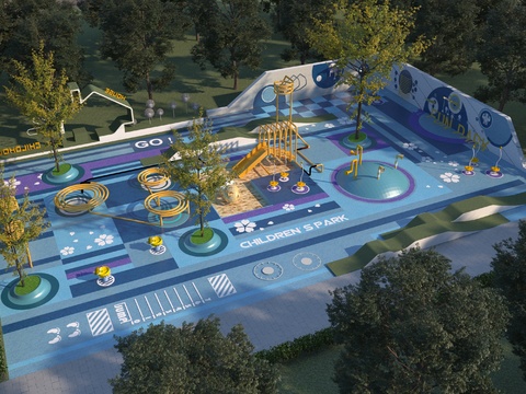 Children's play area bird's-eye view planning