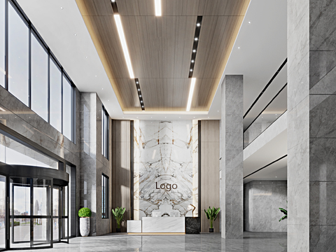 Business lobby of modern office building