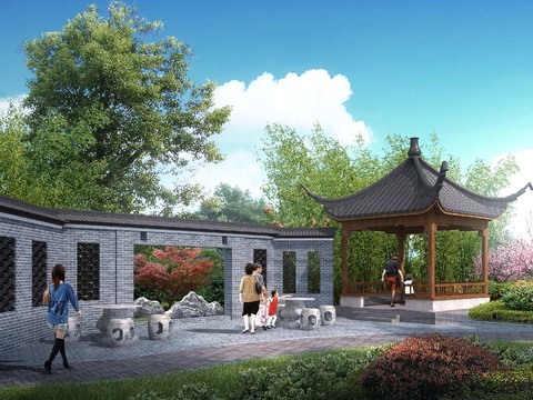 Chinese pavilion pavilion psd