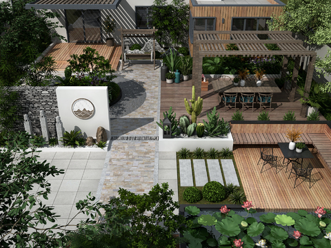 New Chinese Courtyard Garden