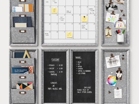 Modern office stationery pictorial wall combination