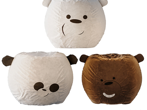 Modern creative bear cartoon round stool free