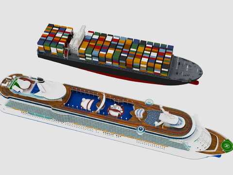 Modern Cruise Cargo Ship