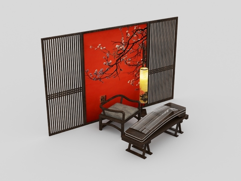 Neo-Chinese Style solid wood Wall guqin free