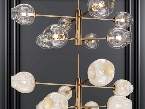 Cassina multi-head chandelier combination