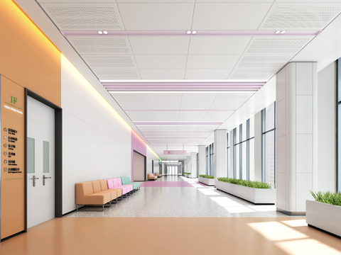 modern hospital walkway