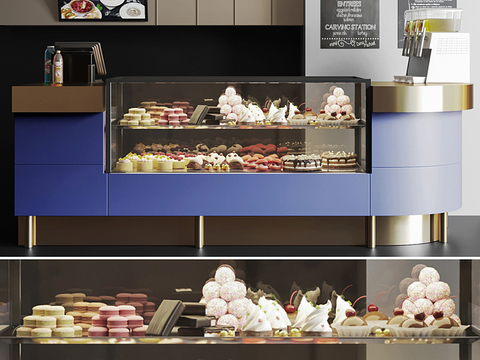 Modern Cake Bakery Front Desk Display Cabinet