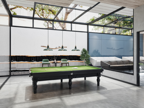 Modern Sun Room Billiard Room Lounge