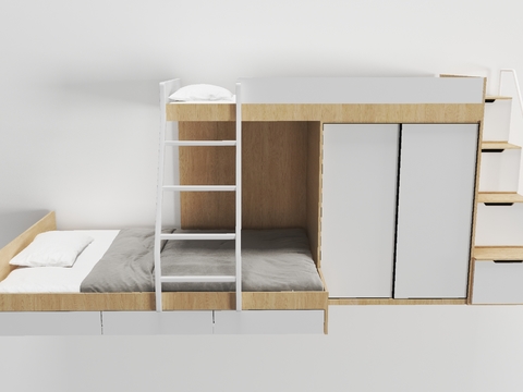 Nordic solid wood bunk bed free