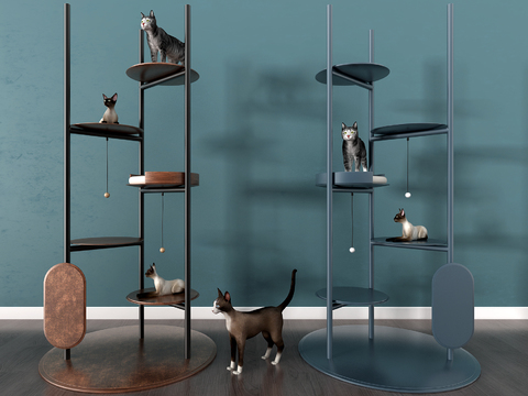 Modern metal cat climbing frame