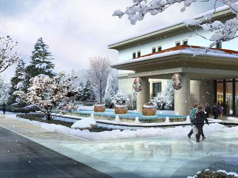 Modern Snow Park Landscape psd