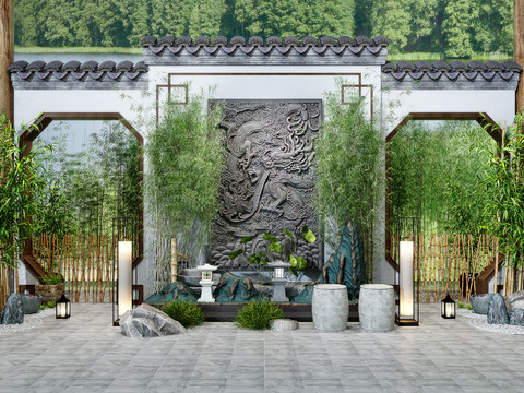 New Chinese Courtyard Bamboo