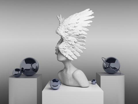 Modern Wings Figure Sculpture